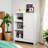 Bathroom Kitchen Freestanding Floor Cabinet 23.56" X 11.59" 31.5" White With 1 3 Open Compartments Adjustable Shelving Magnetic Door Closure Support Feet Artsy Look Shelves Build Minimalist