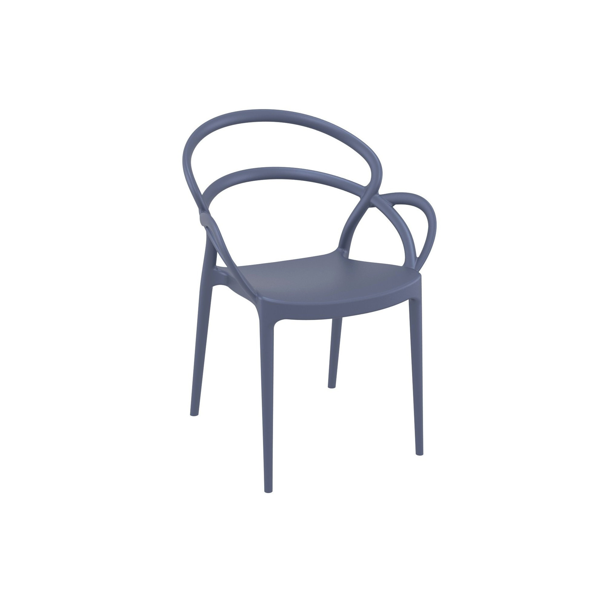 Farrah Mila Armchair 2 Person Seating Set, Dark Gray