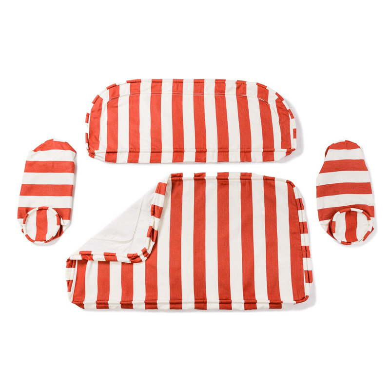 Love Seat Slip Cover Set, Red/White Striped Acrylic