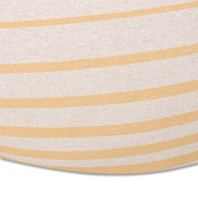 Pouf rond 5 pieds Bohemio, couleur naturelle / jaune rayé