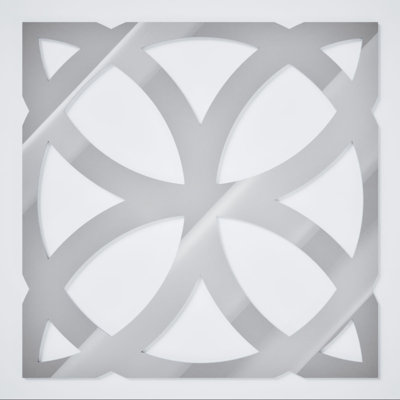 Daventry Decorative Fretwork Acrylic Wall Panels, Large, 23 3/8"W x 23 3/8"H x 1/8"T, Grey