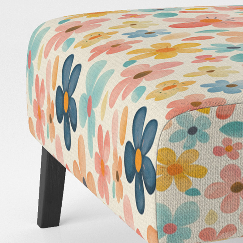 Fauteuil de chambre pour adolescent avec fleurs rétro pour adolescents - fleurs rétro style Mid-Century