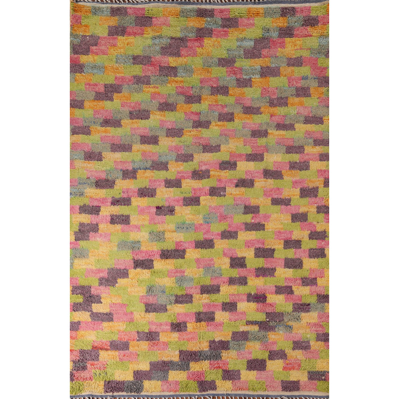 Checkered Moroccan Oriental Area Rug 7x10