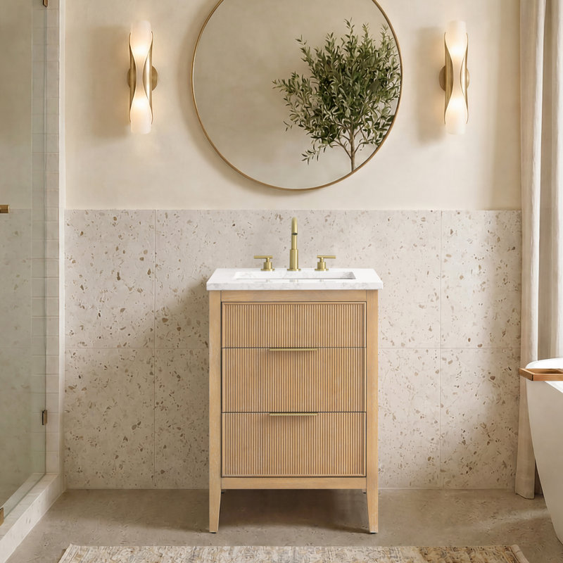 Emma 24" W Single Vanity, Classic Oak