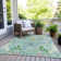 Machine Washable Indoor/Outdoor Xhevrie Teal Rug