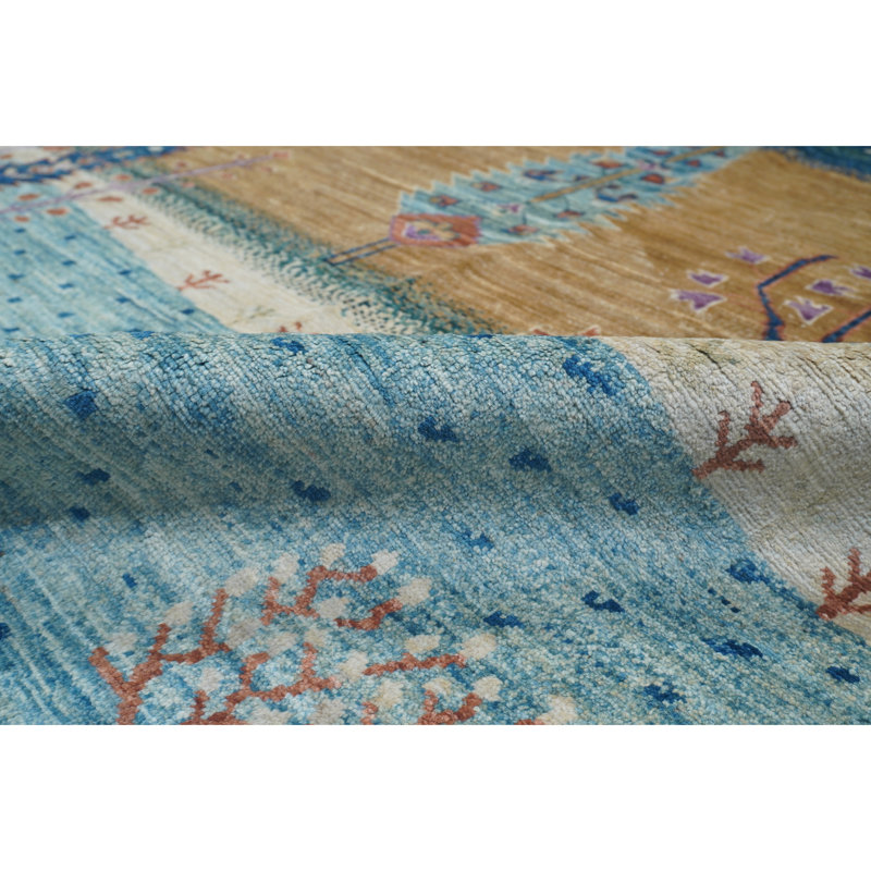 High-Quality Hand-Knotted Blue And Multi Area Rug