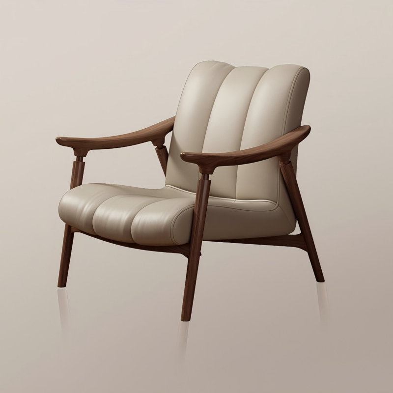 Fauteuil simple en cuir beige 32,68 "