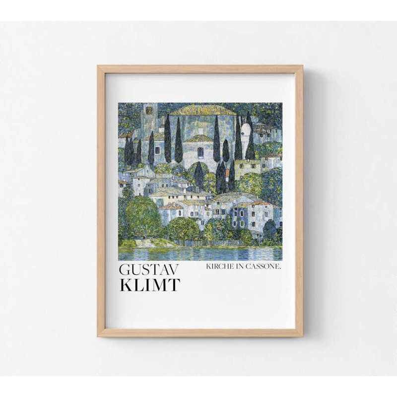 «Kirche in Cassone», reproduction d'art: Gustav Klimt Brushstroke, H 40 po x l 30 po, Impression encadrée sans passe-partout