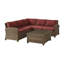 Ensemble de conversation modulaire en osier avec coussins 4 pièces Leandra-1085536087-1136563525