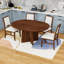 Ensemble de table de salle à manger 5 pièces avec 4 chaises rembourrées et rallonge amovible-1730494056