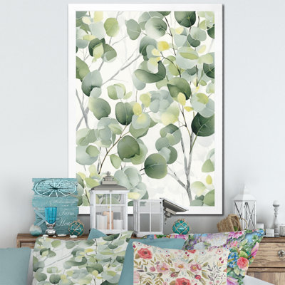 «White Green Minimalisme Eucalyptus Essence IV» sur toile