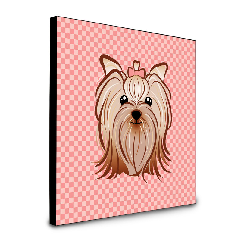 Panneau mural d’art Dungorbery, Rose, Yorkshire Terrier Yorkie