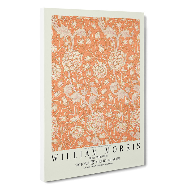 Wild Tulip with Border by William Morris - Wrapped Canvas, 76cm H x 50cm W x 3cm D