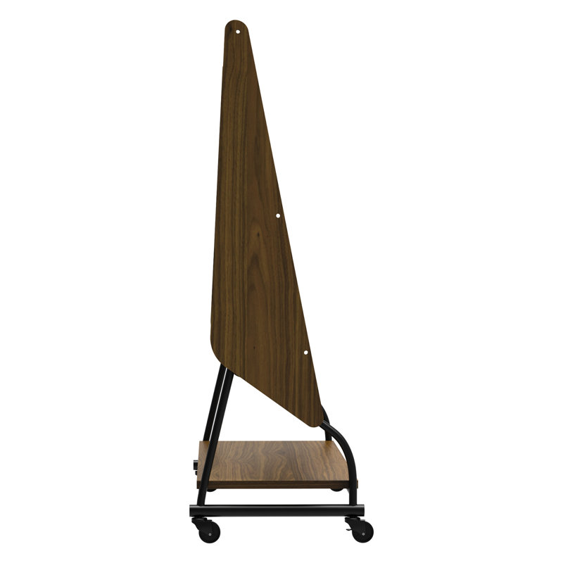 Meuble télé mobile avec support pour téléviseur 32 à 50 po avec écran de projecteur et prises de courant - Chariot télé à roulettes réglable, bois aggloméré