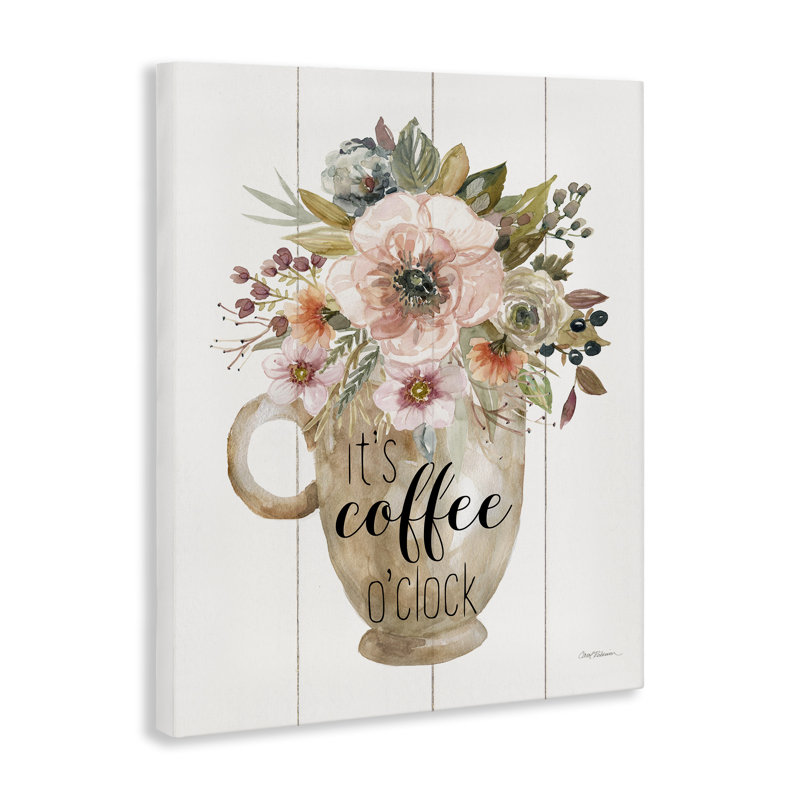 «Coffee O'Clock», art mural sur toile, par Carol Robinson, H 20 po x l 16 po