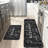 Set of 2 Kitchen Kitchen Mats Black Kitchen Pantry