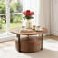 Table basse ronde en noyer de 33,07 po en MDF avec tiroir pour bureau personnel-278779028
