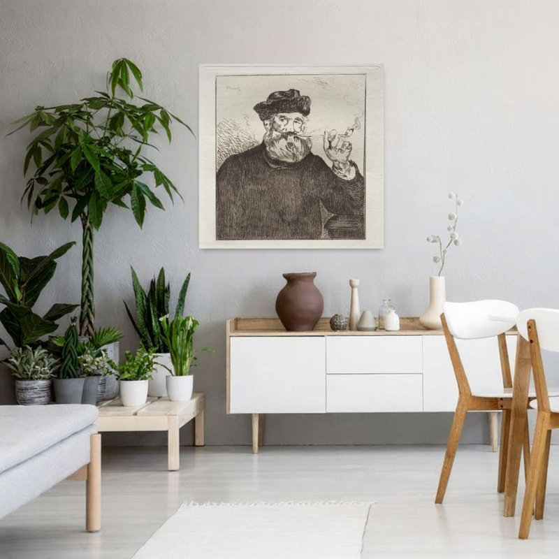 Affiche murale contemporaine abstraite « Le fumeur », H 36 po x l 36 po
