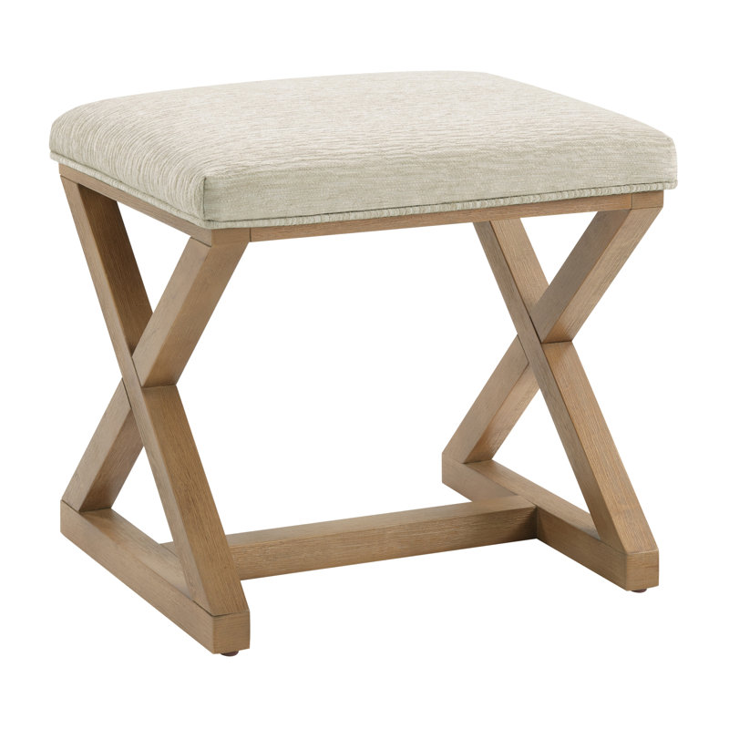 Carson X-Frame Stool, Linen White