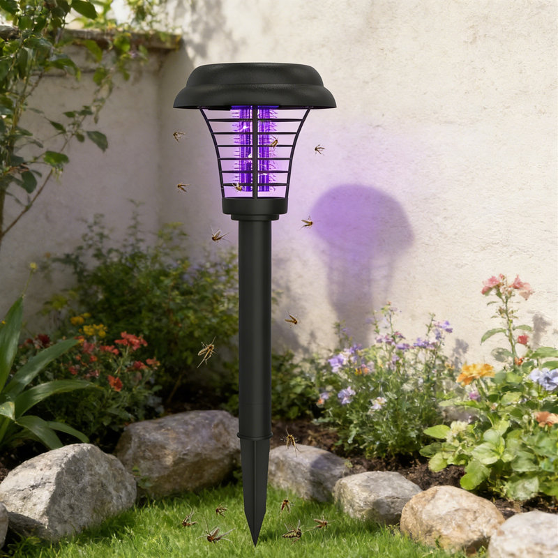 Solar Bug Zapper d'extérieur - Lampe rechargeable anti-moustiques et anti-mouches, DEL imperméable, insectifuge à énergie solaire pour l'intérieur et l'extérieur, patio