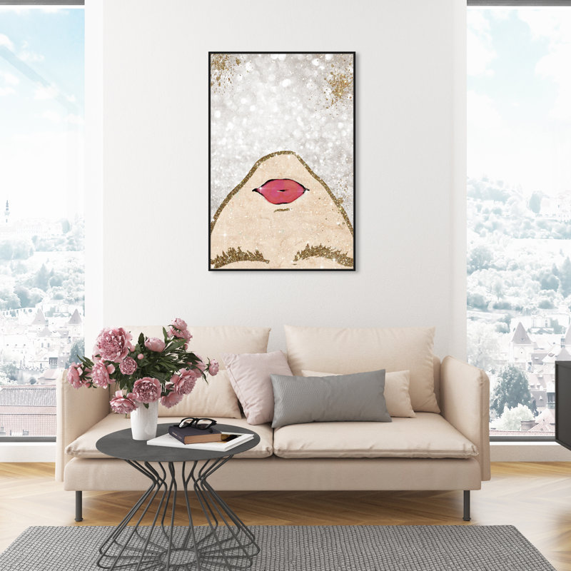 Sparkle Coveted Girl - Graphic Art Print on Canvas, 45" H x 30" W, Black Framed