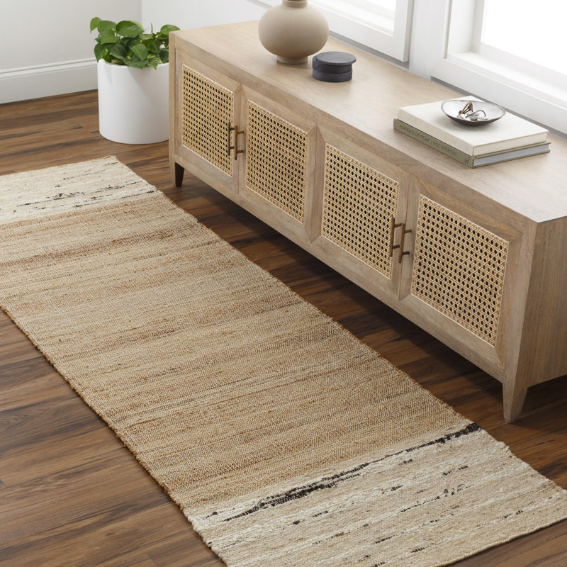 Culbert Striped Handmade Flatweave Jute/Wool Area Rug in Light Gray, Rectangle 8' x 10'