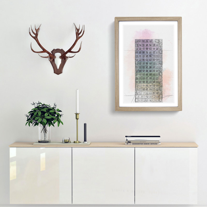 Sketching the Architecture Vol.42 - Picture Frame Drawing Print, 36cm H x 27cm W x 2cm D, Oak Framed