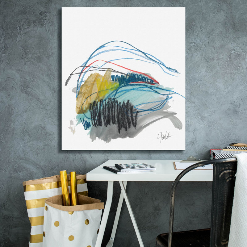 «Abstract Landscape No. 19» par Jan Weiss, art mural sur toile, H 30 po x l 26 po x P 1,5 po