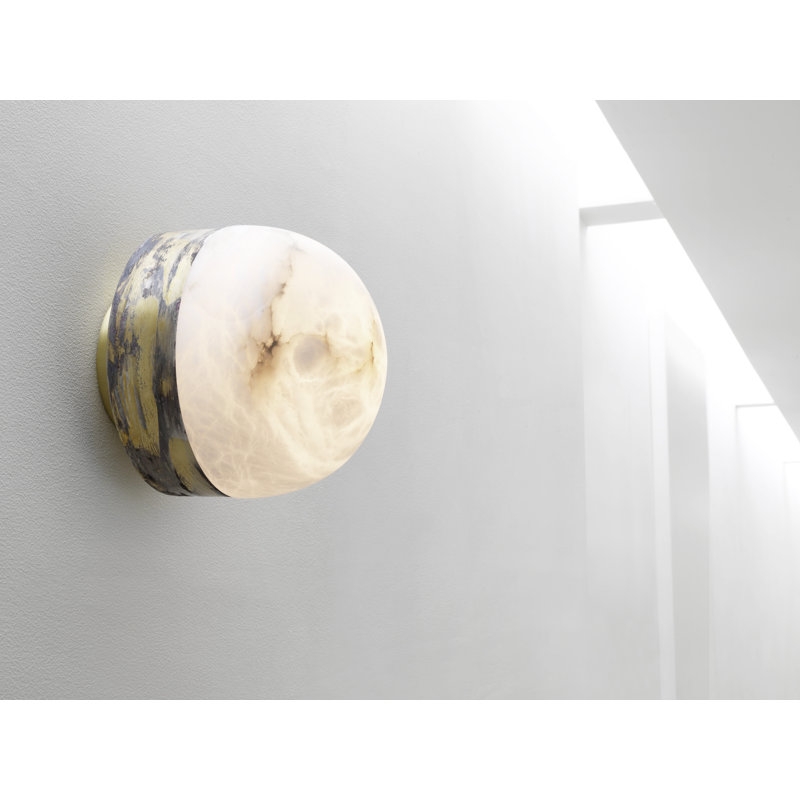Lucid 1 - Light Flush Mounted Sconce, Oxidised Silvered Brass