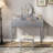 Luxury Vanity Desk With Round Mirror,Height-Adjustable, Stylish Dressing Table Set, 4 Drawers & Stool