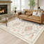 Tapis de style bohémien beige en terre cuite tribal pour cuisine de salon 5 pi x 7 pi