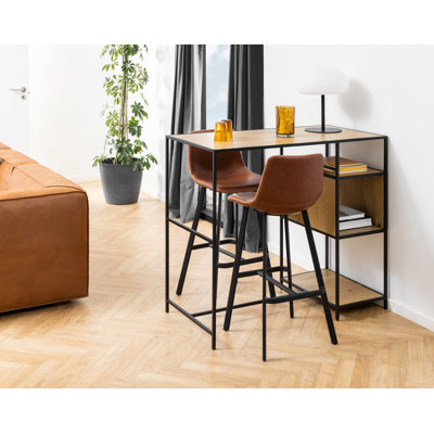 Alshareef Upholstered Counter Stool with Metal Frame