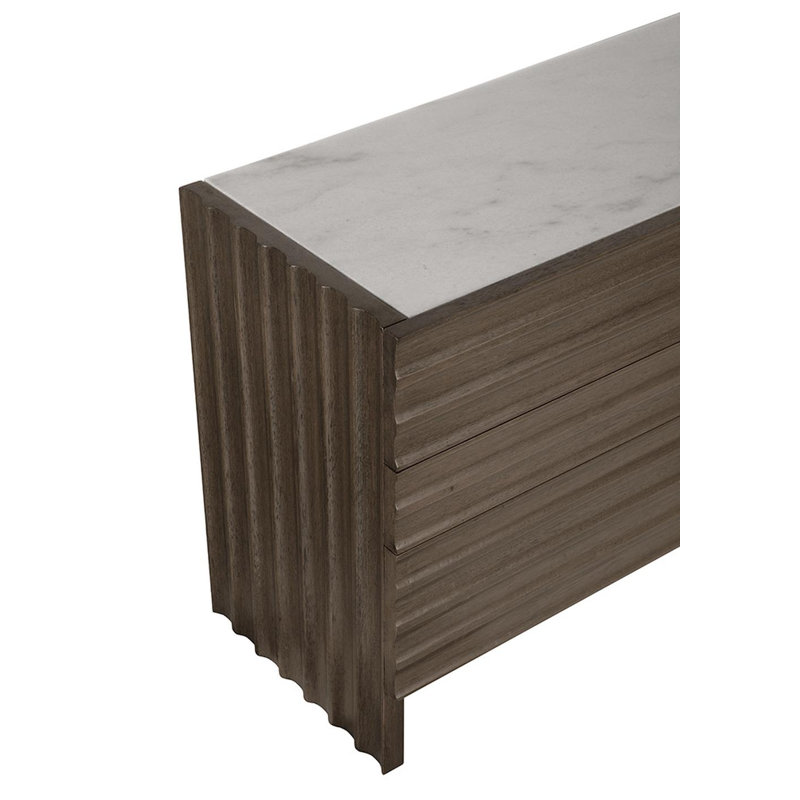 Gauss 72'' W Solid Wood Sideboard, Greige Walnut