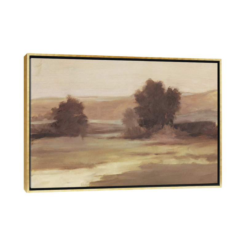 "Discrète Landscape II" par Ethan Harper, reproduction d’art, Pas de tapis, H 26 po x l 40 po x 1,5 po, Toile encadrée d'or