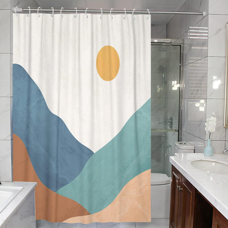 Rideau de douche avec crochets Evahn