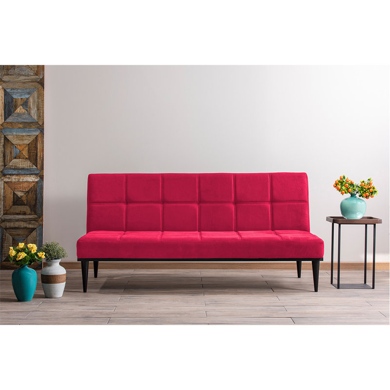 76'' Upholstered Convertible Sofa, Fuchsia