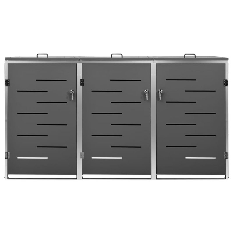 Metal Triple Bin Store, Anthracite