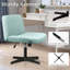 Fauteuil de bureau Criss Cross, chaise de bureau confortable à pieds croisés sans roulettes, siège moderne à hauteur ajustable et pivotant en tissu pour ordinateur personnel-1137635621