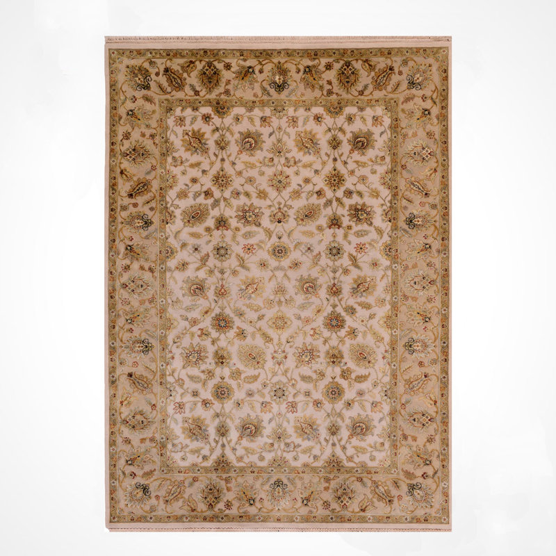 Tapis en laine beige noué à la main Original Original