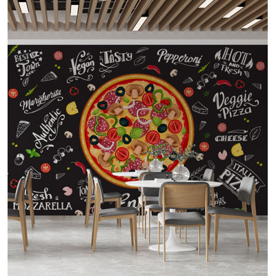 Papier peint à pizzas autocollant mural de restaurant italien Pizza