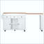 Îlot de cuisine 85,5 po avec table de salle à manger extensible, 3 tablettes latérales et prise de courant-1860993191