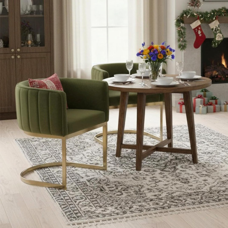 Chaises à accoudoirs modernes avec cadre doré