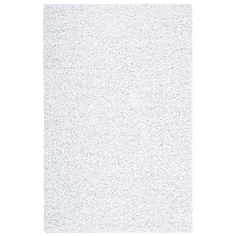 Tapis blanc à poils longs Assar, Rectangle 2 pi x 3 pi