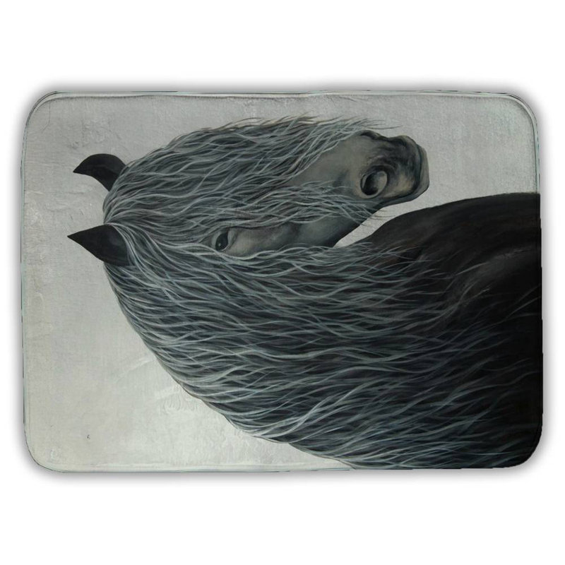 Wild heart horse Bath Mat with Non-Slip Backing - Quick Dry Memory Foam Bathroom Rug - Absorbent - Modern Plush Spa-Style - Machine Washable