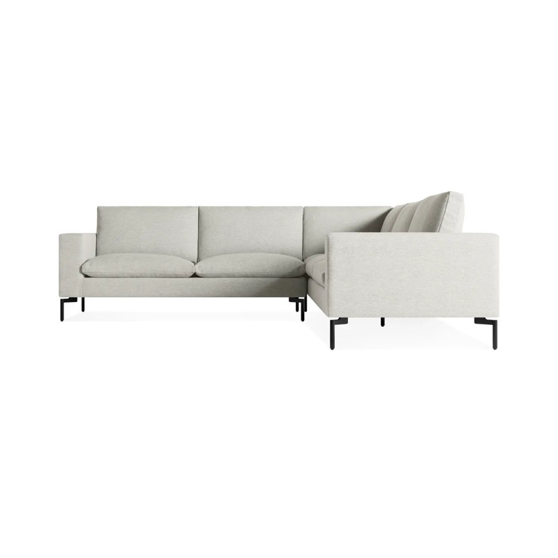 New Standard Sectional, Maharam Mode/Clavicle 100% Polyester, Black, Left Hand Facing