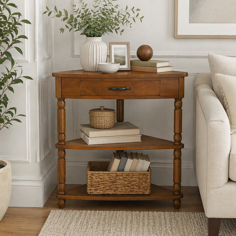 Petite table de coin 33,8 po, Brown