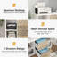 Grand classeur latéral mobile de 39,37 pouces avec 2 tiroirs, un support d'imprimante et des tablettes de rangement, un classeur à roulettes pour le format lettre, un rangement de bureau blanc