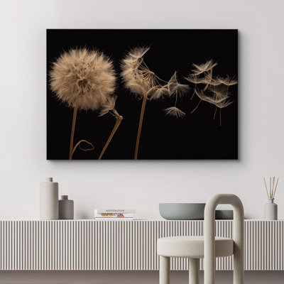 "Pissenlit, fleur, photographie, art moderne, décor champêtre, multicolore rustique minimal pour chambre à coucher" sur toile