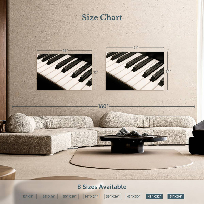 Abarca Notes Of Piano Keys, H 34 po x l 51 po