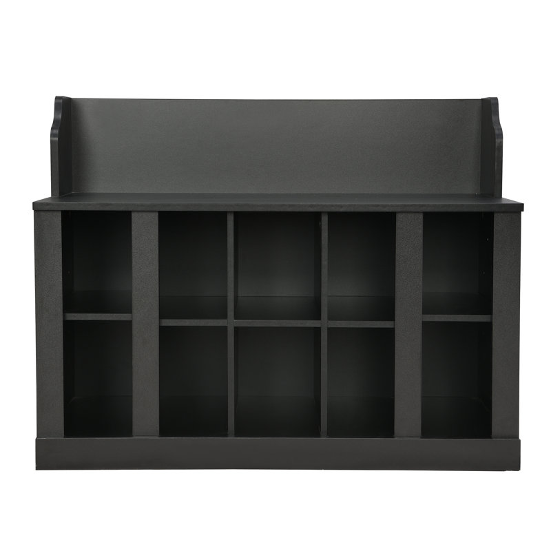 Banc de hall d'entrée avec rangement pour chaussures, rangement pour vestibule, vestibule, vestibule, noir, Noir